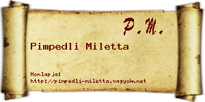 Pimpedli Miletta névjegykártya